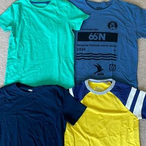 Bundle of 4 boys T-shirts. NWOT. Boden, Gap, 66 North. Washed once, never worn.